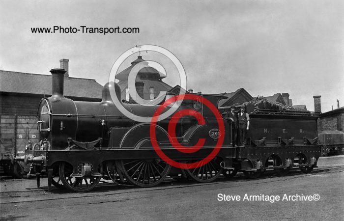 North Eastern Railway  "1238" class 2-4-0 No.1240 at York,South Roundhouses,July 1908.