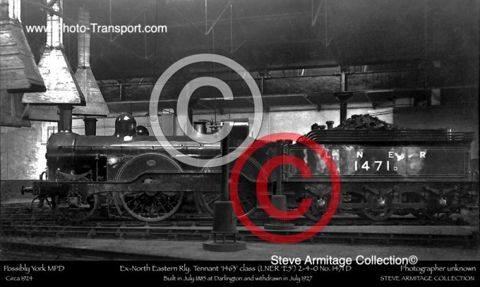 Ex North Eastern Railway Tennant "1463 Class (LNER "E5") 2-4-0 No.1471D possibly York MPD.