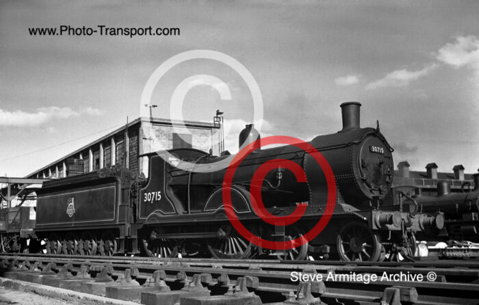 Ex LSWR "T9" Class 4-4-0 No.30715 at Exmouth Junction MPD (72A) on 23.6.1950.