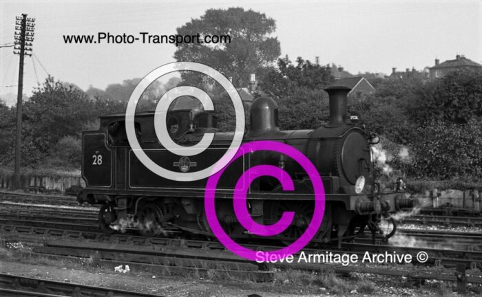Ex London & South Western Railway "O2" Class 0-4-4 Tank No.28 "Ashey",location I-O-W.