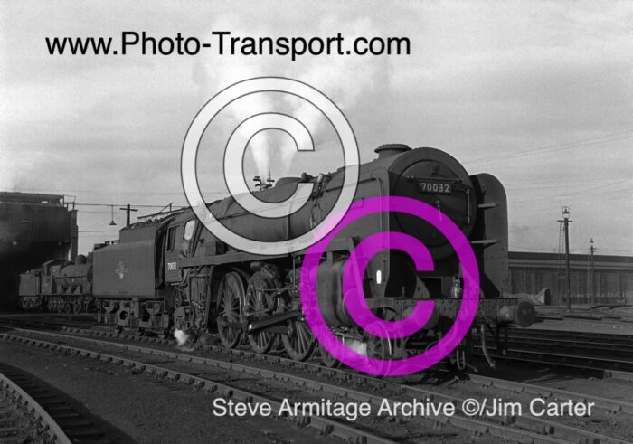 BR Standard "Britannia" Class 4-6-2 No.70052 "Tennyson" at Patricroft MPD.