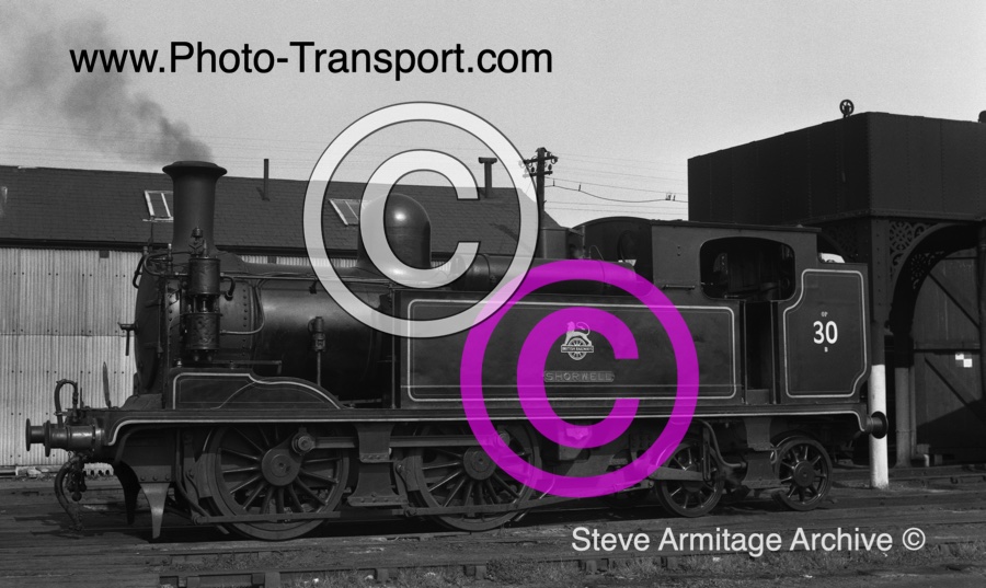 Ex London & South Western Railway "O2" Class  0-4-4 Tank No.30 "Sherwell" at Ryde,Isle of Wight.