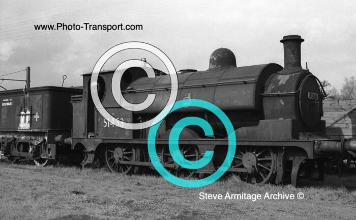 Ex L & Y Class "23" (L & Y No.801) 0-6-0 ST No.51453 at Badnall Wharf,Staffordshire on 14.4.1959.
