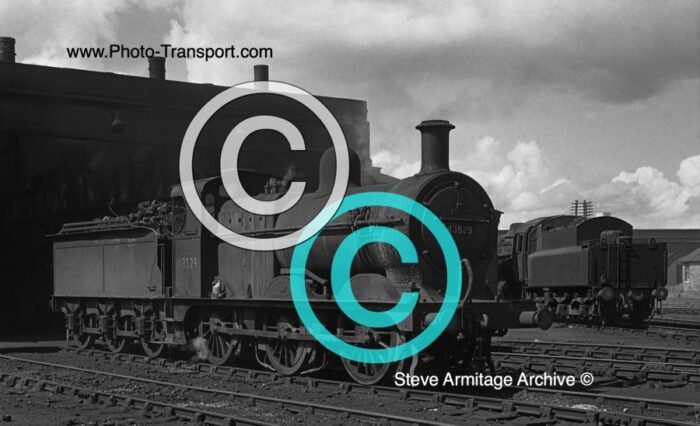 Ex Midland Railway "3F" 0-6-0 No.43529 at Bedford MPD (14E) on 14.7.1960.