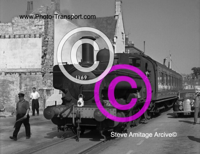 Ex Great Western Railway "1366" class 0-6-0 Pannier Tank No.1369 at Weymouth Harbour on 29.6.1961.