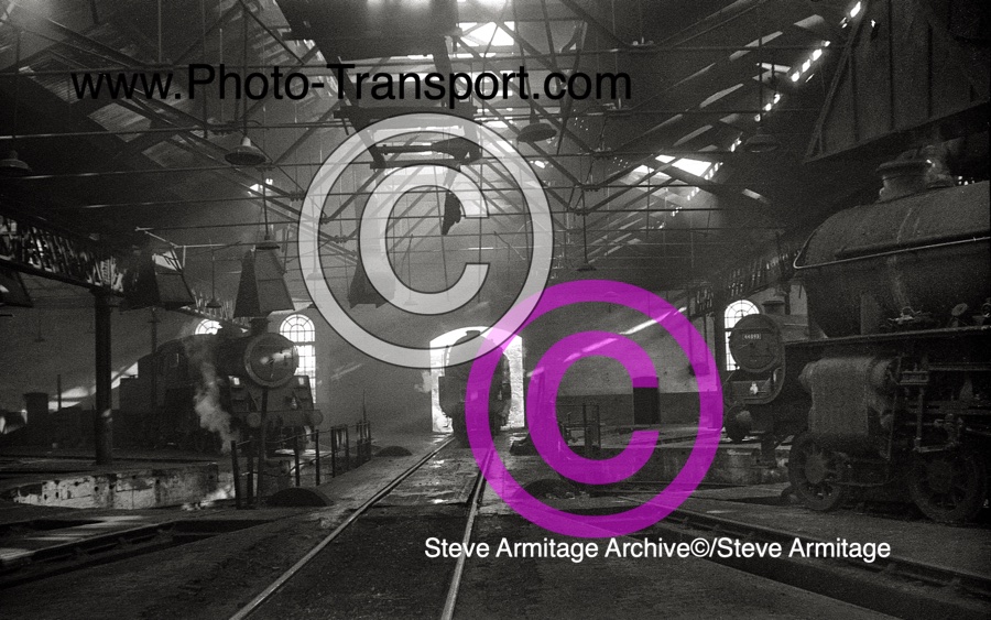 Unidentified BR "Standard 4" Class 2-6-0,BR "9F" Class 2-10-0 No.92074,Ex-LMS "Black 5” Class 4-6-0 No.44893 and ex-LNER "B1" Class 4-6-0 No.Departmental 30 (previously 61050) taken at Canklow MPD,Rotherham  on Wednesday 27th April 1966.