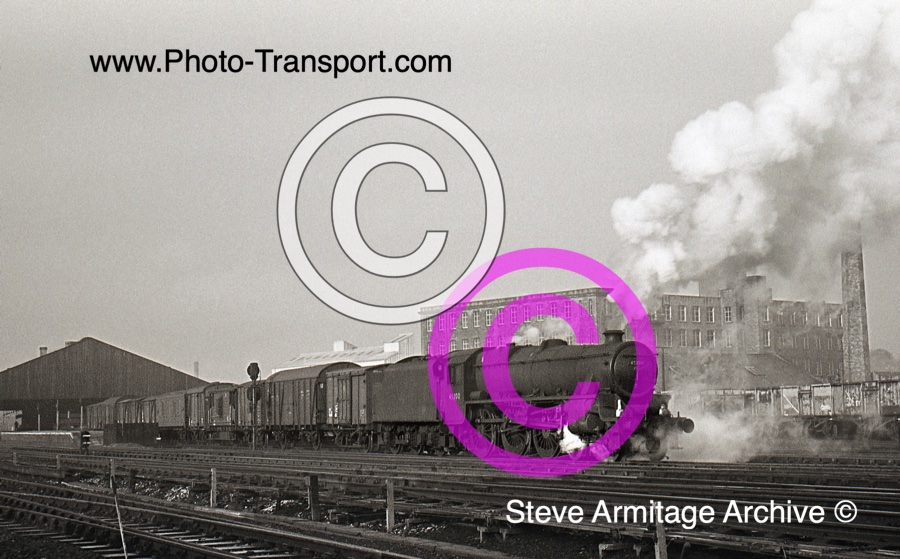 Ex-LMS "Black 5" Class 4-6-0 No.45200at Mirfield Station (East End) with a freight in November 1967