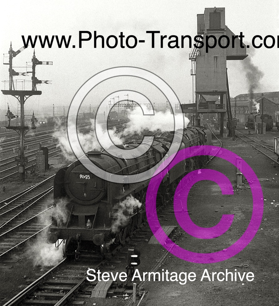 BR "Standard" 9F Class 2-10-0`s Nos.92073 and 92048 at Normanton MPD on Tuesday 9th May 1967.