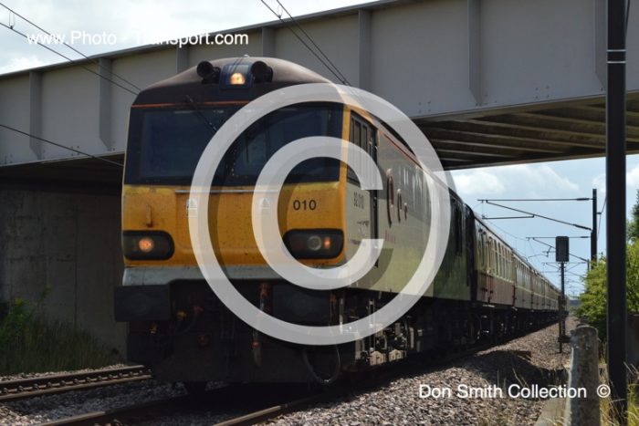 Class 92 No.92010 MOLIERE - BR two tone grey livery yellow ends