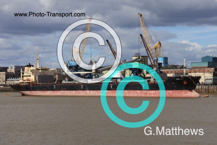 VERITY - Bulk Carrier - Docked  at Tate & Lyle Refinery,Woolwich,River Thames - 16.9.2025 Ex Interlink Verity - 2012/Renamed Aghia Marina - September 2025  
