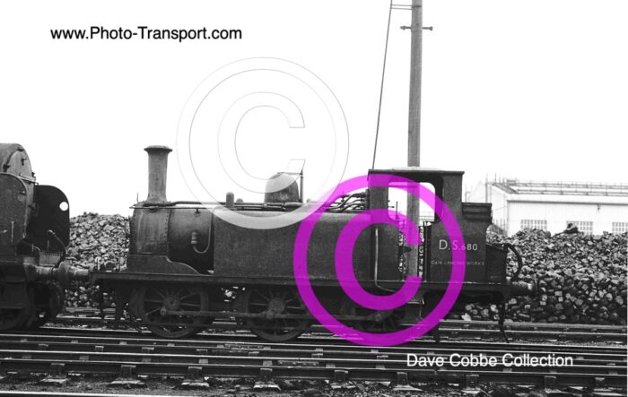 D.S.680 0-6-0PT  C and W Lancing Works at Eastleigh (71A) light engine - 10.2.1961 