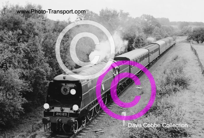 West Country Unrebuilt 4-6-2 No.21C123 Blackmore Vale Approaches Ketches Bridge with the 13.32pm from Sheffield Park - 28.7.1977