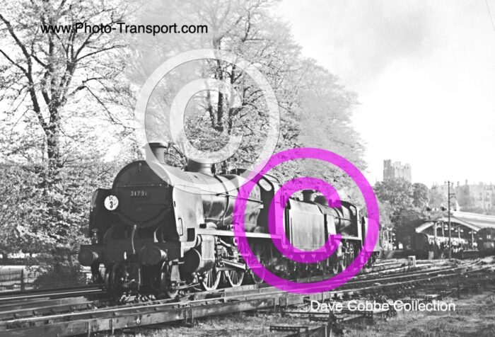 Maunsell “U” Class 2-6-0  Nos.31791 and 31639 At Windsor and Eton light engines  - 30.4.1966  These locos were for RCTS London Branch Longmoor Rail Tour special