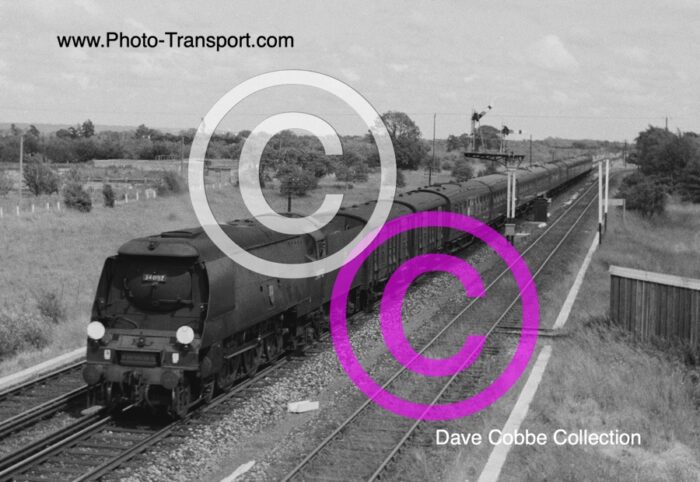 West Country Unrebuilt 4-6-2 No.34092 City of Wells  Nr Paddock Wood,Kent on a boat train - 10.6.1961