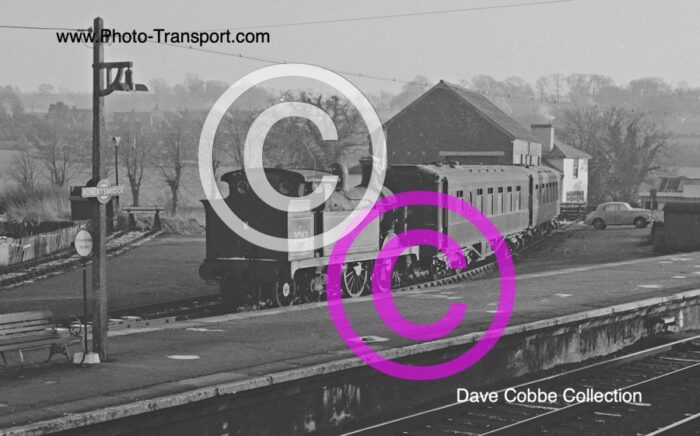 Wainwright Class “H” 0-4-4T No,31263 at Robertsbridge with 2 Kent and East Sussex Pullman coaches  - January 1961
