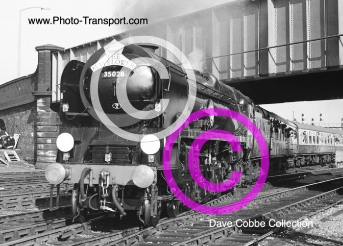 Merchant Navy Rebuilt 4-6-2 No.35028 Clan Line Leaving Chester with “The Mayflower “Special - no date