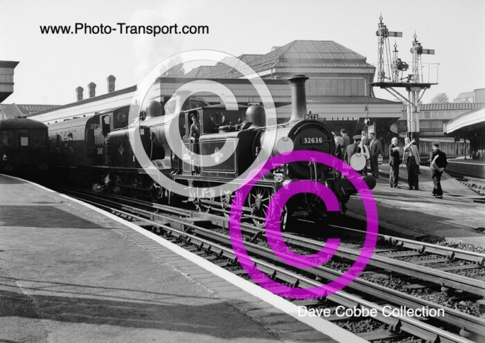 BR Stroudley/LBSCR Class AIX 0-6-0T No.32636 and Class 4 E6 0-6-2T No.32418 at Lewes Station on the RCTS (Sussex and Kent Branch) The Sussex Special Rail Tour - 7.10.1962
