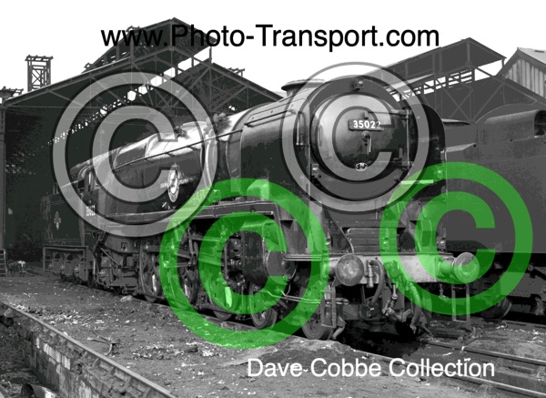 Merchant Navy Rebuilt 4-6-2 No.35022 Holland - America Line At Nine Elms Shed (70A) - 6.3.1965