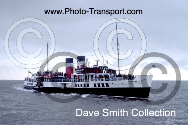 P.S.Waverley - Preserved Paddle Steamer - Passenger Ship - Underway Thames Estuary - 1990 - IMO 5386954