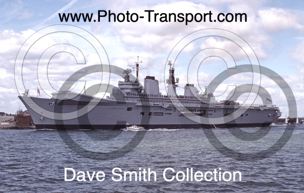 HMS Illustrious R06 - Aircraft Carrier - Leaving Portsmouth - 1994 - IMO 8949563