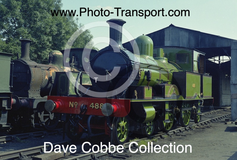 L&SWR Radial Tank 4-4-2T No.488 light engine at Sheffield Park Shed - 11.8.1973