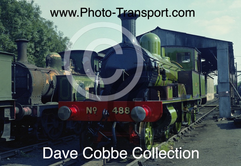 L&SWR Radial Tank 4-4-2T No.488 light engine at Sheffield Park Shed - 11.8.1973